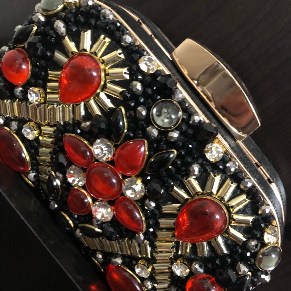 Rhinestones Pearl Beaded Valentina Clutch